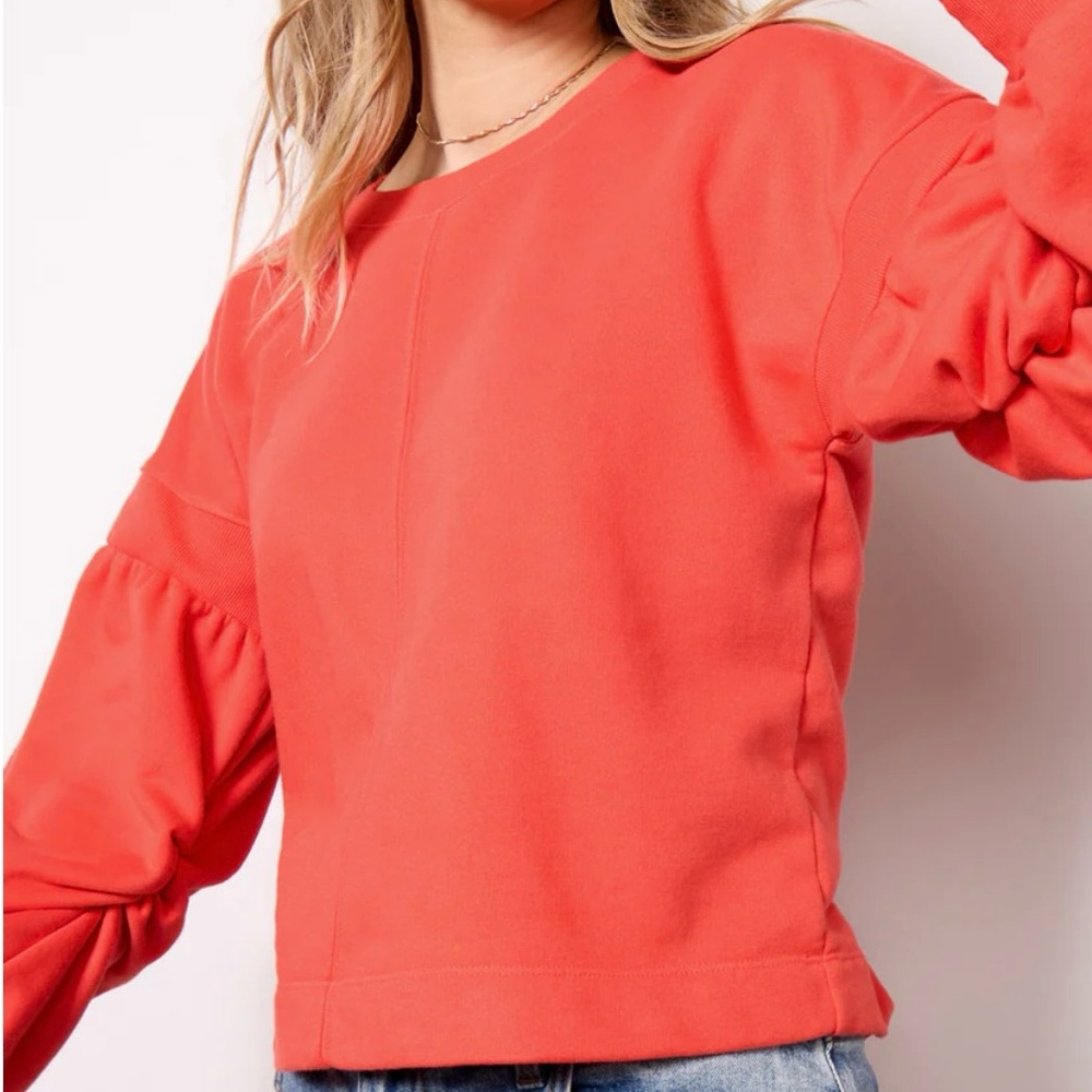 Evereve Vibrant Red Crew Neck Top
